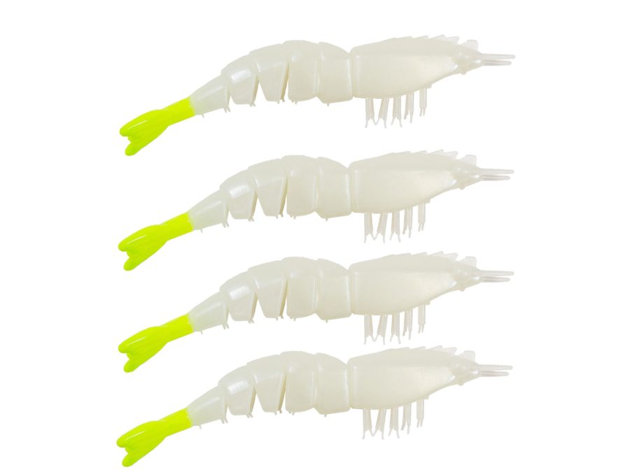 EZ SHRIMPZ UNRIGGED3.5″GLOW-CHART TAIL4PK