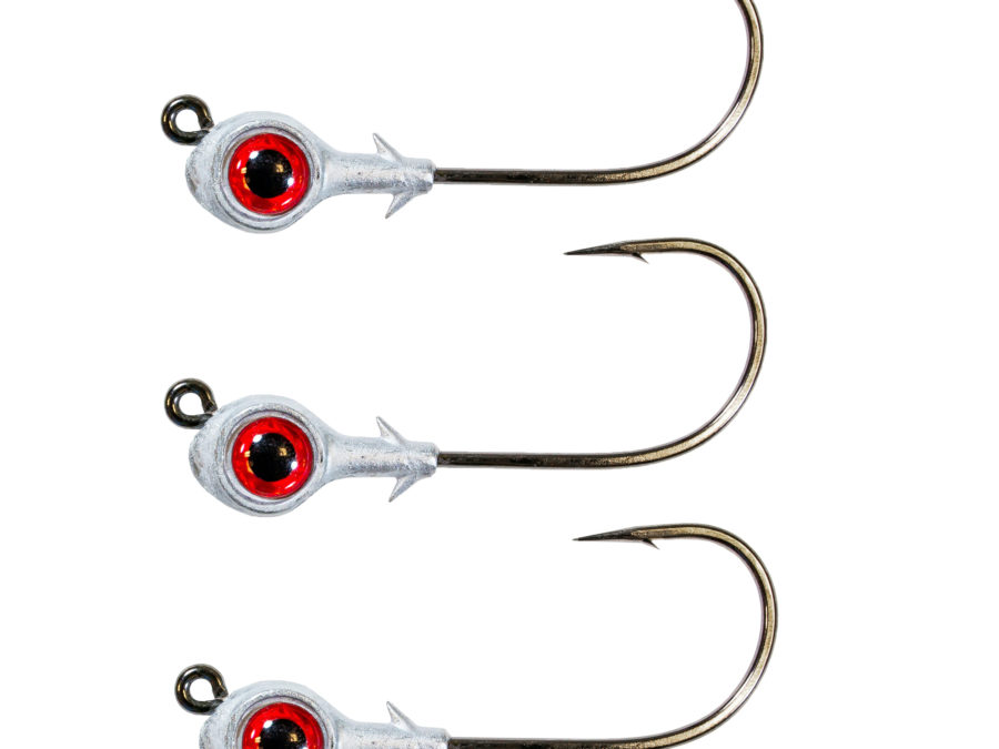 Redfish Eye Jigheads – 1-8 oz, Red, Package of 3