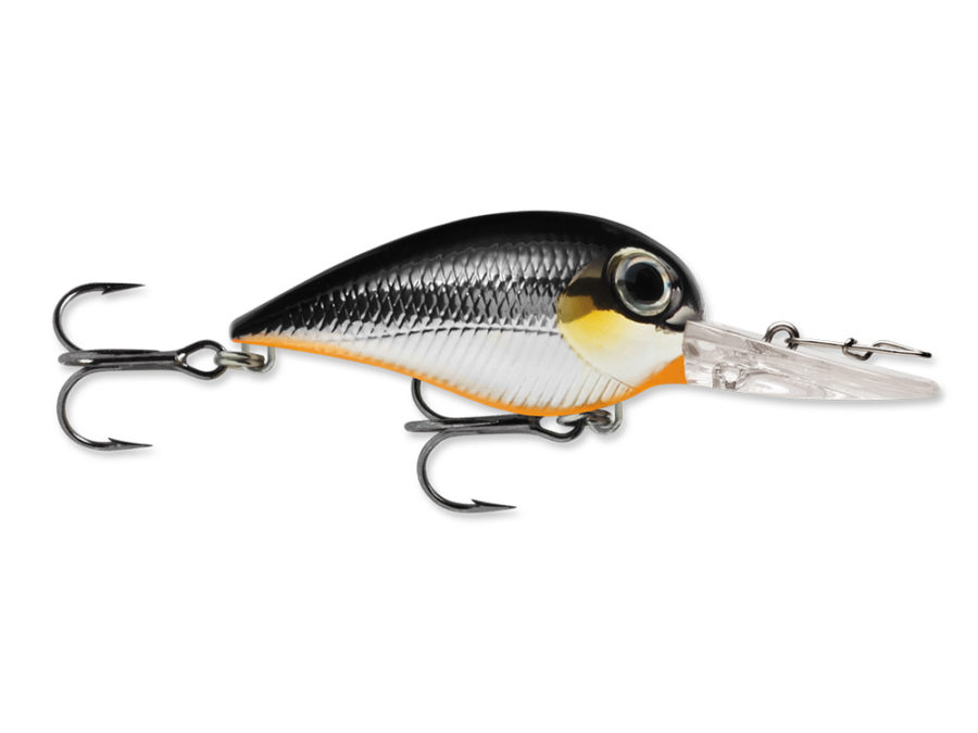 Wiggle Wart MadFlash Hard Bait Lure – 2″ Length, #6 Hook, 3-8 oz, 7′-18′, Black Chrome Orange, Per 1