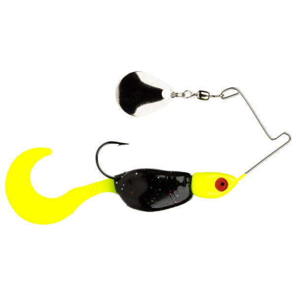 Mr. Crappie Spin Baby Lure – 1-8 oz, #4 Hook, Tuxedo Black-Chartreuse, Package of 1