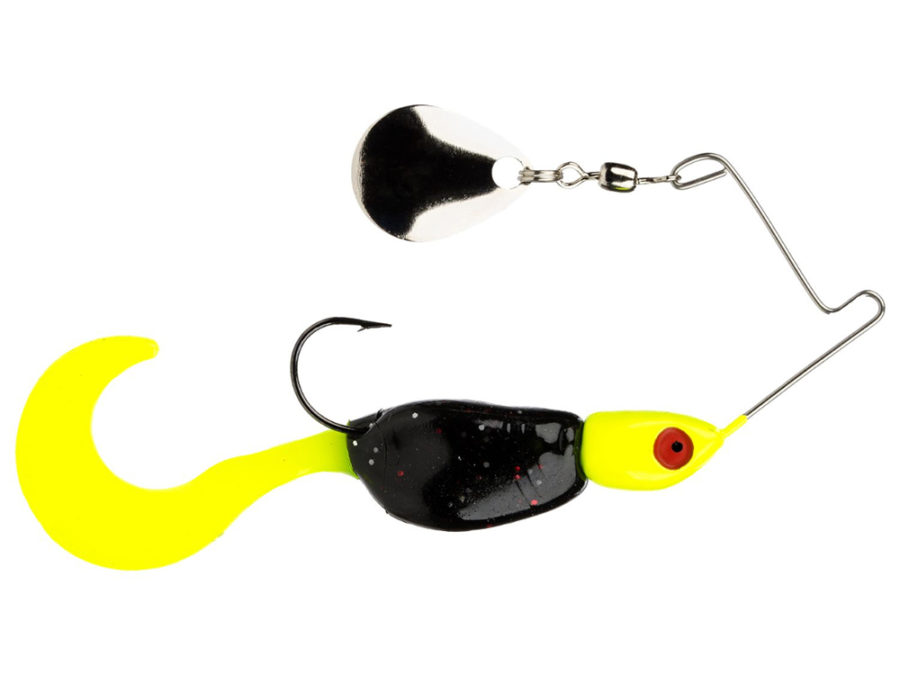 Mr. Crappie Spin Baby Lure – 1-8 oz, #4 Hook, Tuxedo Black-Chartreuse, Package of 1