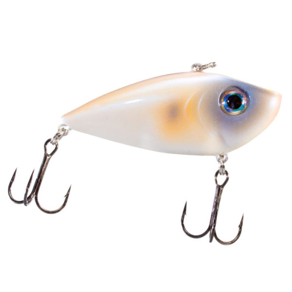 Red Eyed Shad 1-2 oz Hard Lipless Crankbait Lure – 3 1-4″ Length. 8′ Depth, Two Number 6 Treble Hooks, Oyster, Per 1