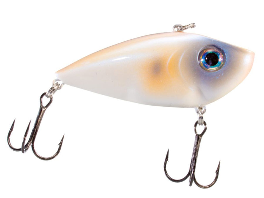 Red Eyed Shad 1-2 oz Hard Lipless Crankbait Lure – 3 1-4″ Length. 8′ Depth, Two Number 6 Treble Hooks, Oyster, Per 1