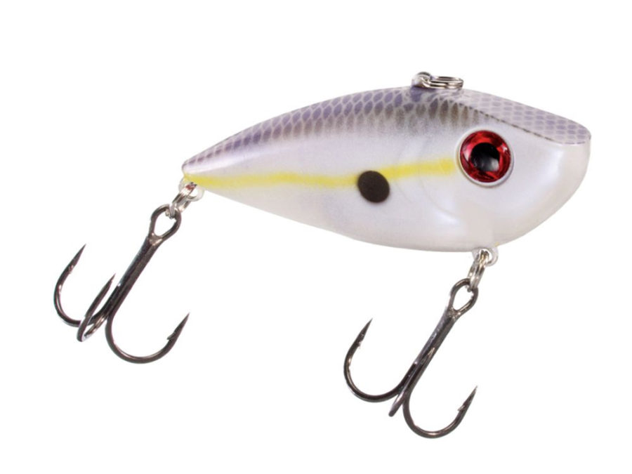 Red Eyed Shad 1-2 oz Hard Lipless Crankbait Lure – 3 1-4″ Length. 8′ Depth, Two Number 6 Treble Hooks, Chartreuse Shad, Per 1