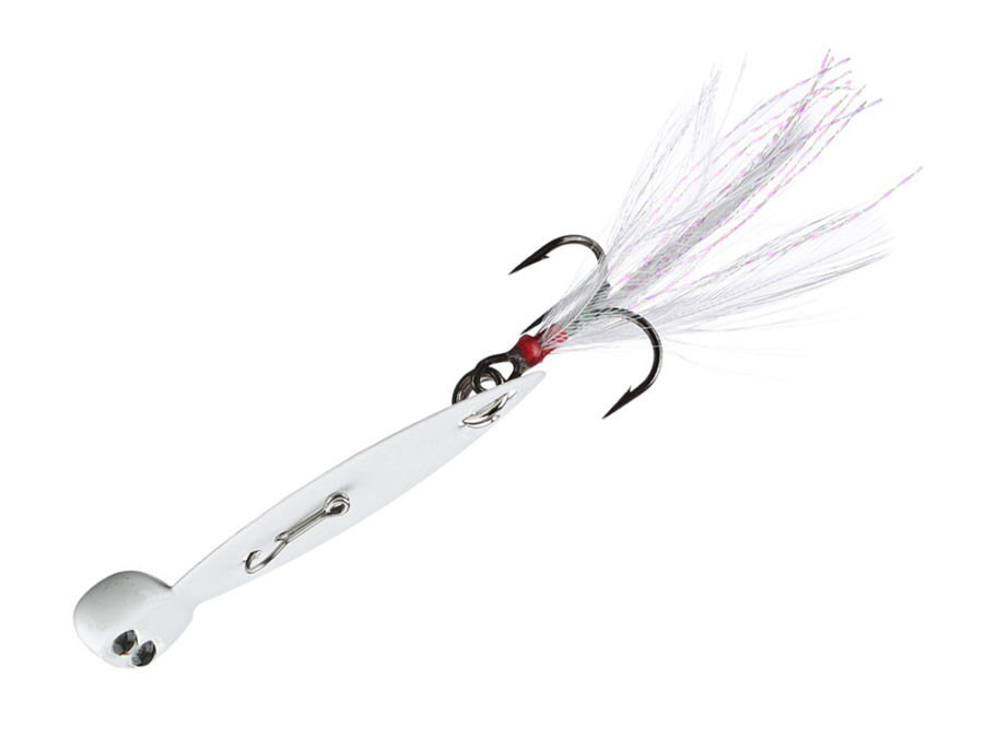 Rage Blade Blaster Bait Lure – Freshwater,  1-2 oz, Feathered Treble Hook, White, Package of 1