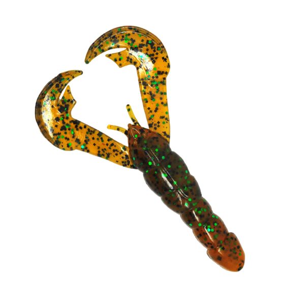 Rage Tail Craw Soft Lure – 4″ Body Length, Amber Green Black, Per 7