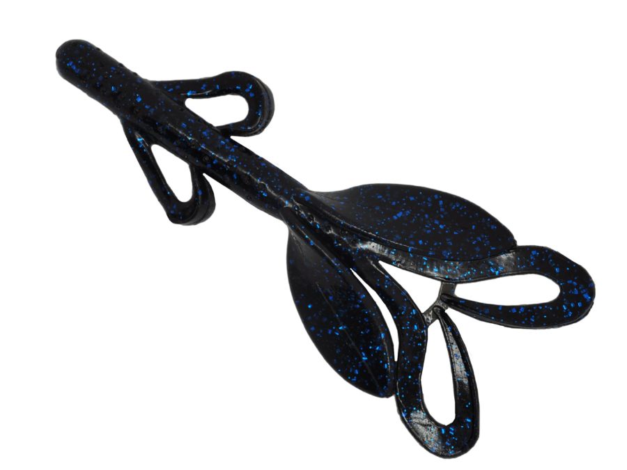 Rage Hawg Soft Lure – 5″ Body Length, Black Blue Flake, Per 6