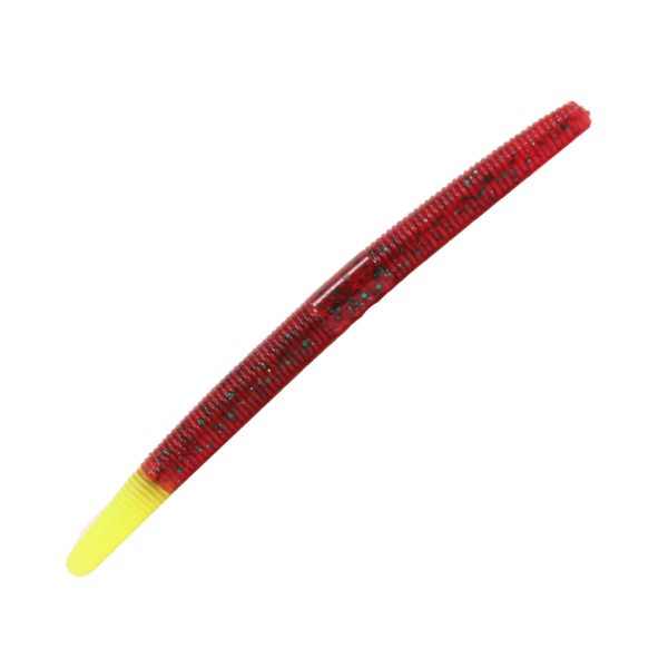 Shim-E-Stick Soft Bait Lure – 5″ Body Length, Red Bug Cartreuse Tip, Per 8