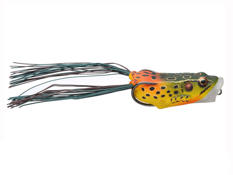 Frog Body Hollow Body Popper Bait – Freshwater, 2″ Length, 3-8 oz Weight, Emerald-Red, Per 1