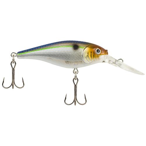 Flicker Shad Hard Bait Lure – 2″ Length, 3-16 oz Weight, 9′-11′ Depth, 2 Hooks, Blue Smelt, Per 1