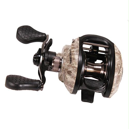 American Hero Speed Spool Reel – 7.1:1Gear Ratio, 31″ Retrieve Rate, Camo, Left Hand