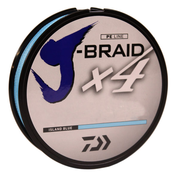 J-Braid x4 Braided Line – 150 Yards, 10 lbs, .007″ Diameter, Island Blue