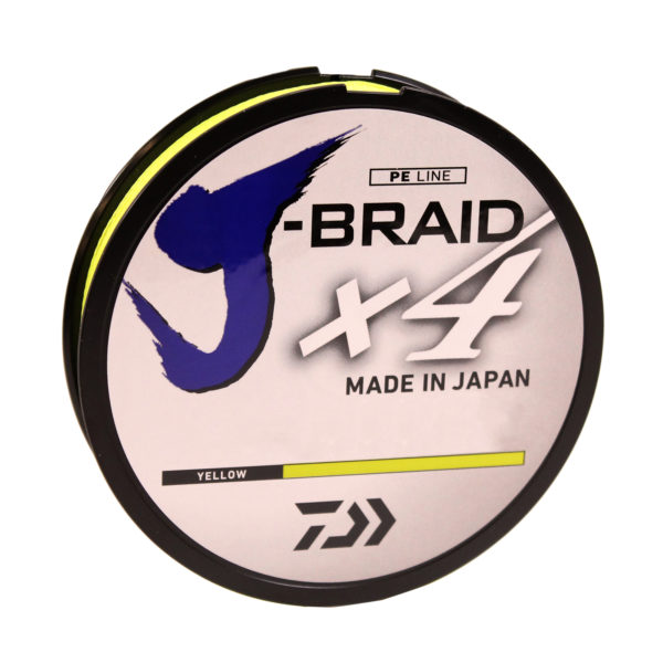 J-Braid x4 Braided Line – 300 Yards, 10 lbs, .007″ Diameter, Fluorescent Yellow