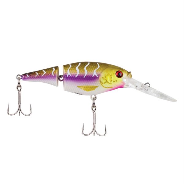 Flicker Shad Jointed Hard Bait – 2″ Bait Length, 1-5 oz, 5′-7′ Depth, Purple Tiger, Package of 1