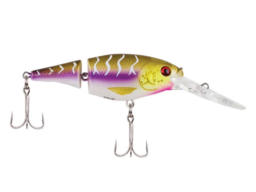 Flicker Shad Jointed Hard Bait – 2″ Bait Length, 1-5 oz, 5′-7′ Depth, Purple Tiger, Package of 1