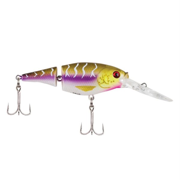 Flicker Shad Jointed Hard Bait – 2 3-4″ Bait Length, 1-3 oz, 7′-9′ Depth, Purple Tiger, Package of 1