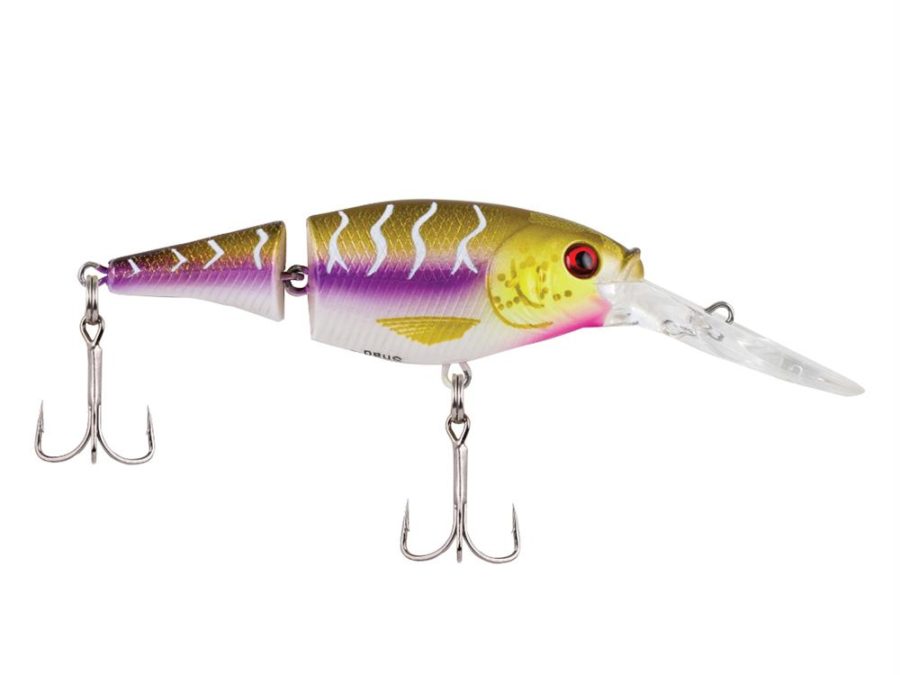 Flicker Shad Jointed Hard Bait – 2 3-4″ Bait Length, 1-3 oz, 7′-9′ Depth, Purple Tiger, Package of 1