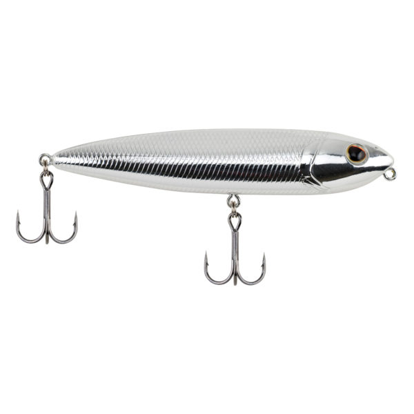 J-Walker 100 Hard Bait – 4″ Length, 1-2 oz, Topwater Depth, Chrome, Package of 1
