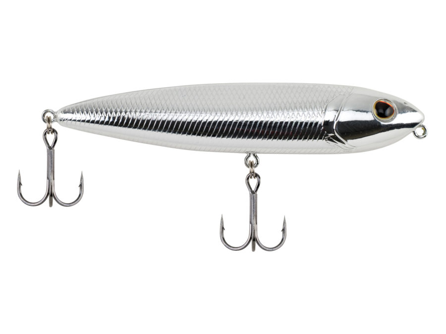 J-Walker 100 Hard Bait – 4″ Length, 1-2 oz, Topwater Depth, Chrome, Package of 1