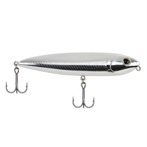 J-Walker 120 Hard Bait – 4 3-4″ Length, 2-3 oz, Topwater Depth, Chrome, Package of 1
