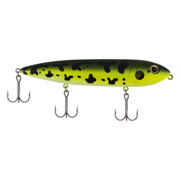 J-Walker 120 Hard Bait – 4 3-4″ Length, 2-3 oz, Topwater Depth, MF Frog, Package of 1